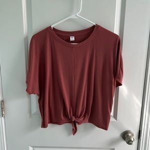 Cropped adjustable tie front.